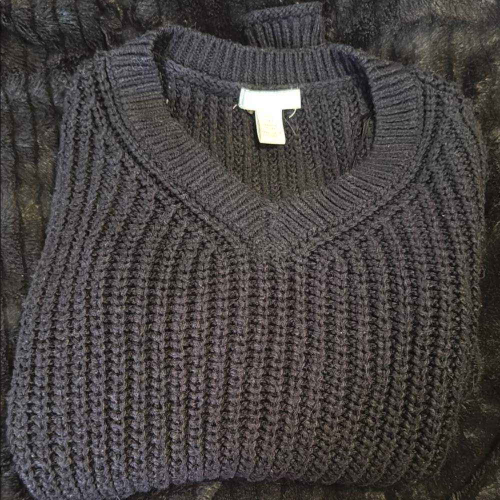 Women’s Black V-Neck Sweater